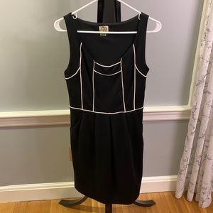 Black Dress with White Piping - Size 6